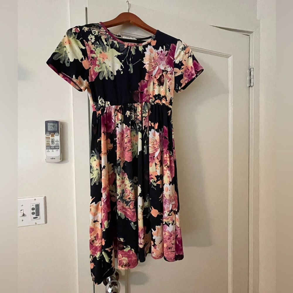 Navy blue multicolored dress